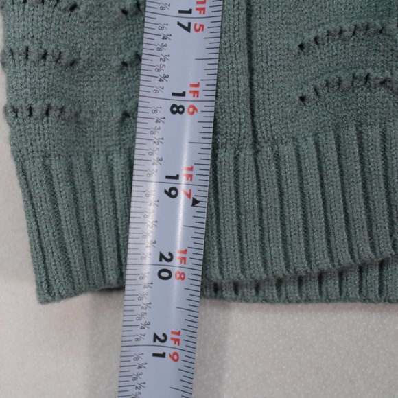 Philosophy Sweater Women's Small Blue/Green Long Sleeve Solid Cropped - Picture 6 of 10